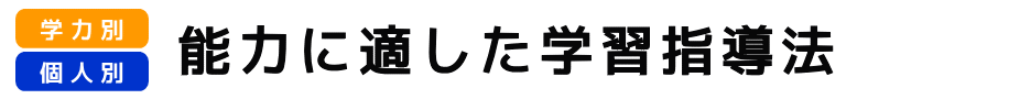 学力別・個別　能力に適して学習指導法